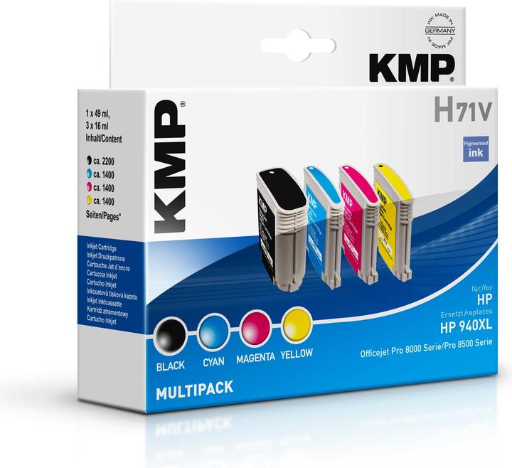 Produktbild KMP H71V Vorteilspack BK/C/M/Y komp. m. HP No. 940 XL (M, C, Y, BK)