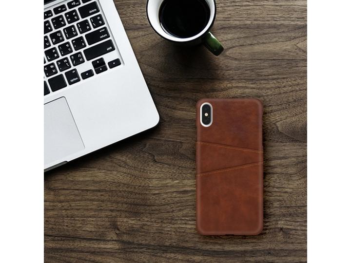 Actual product image Screenguard Apple iPhone XS CardCaddy Leather Backcase with Card Pockets (Apple iPhone XS)