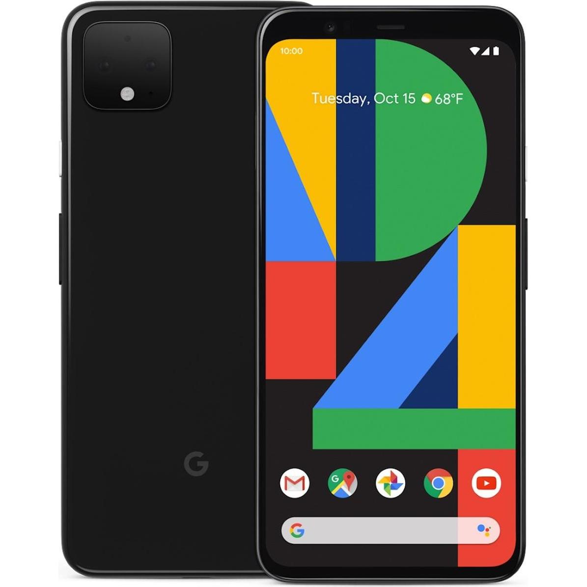 Google Pixel 4 (64 GB, Just Black, 5.70", Single SIM, 4G), Smartphone, Schwarz