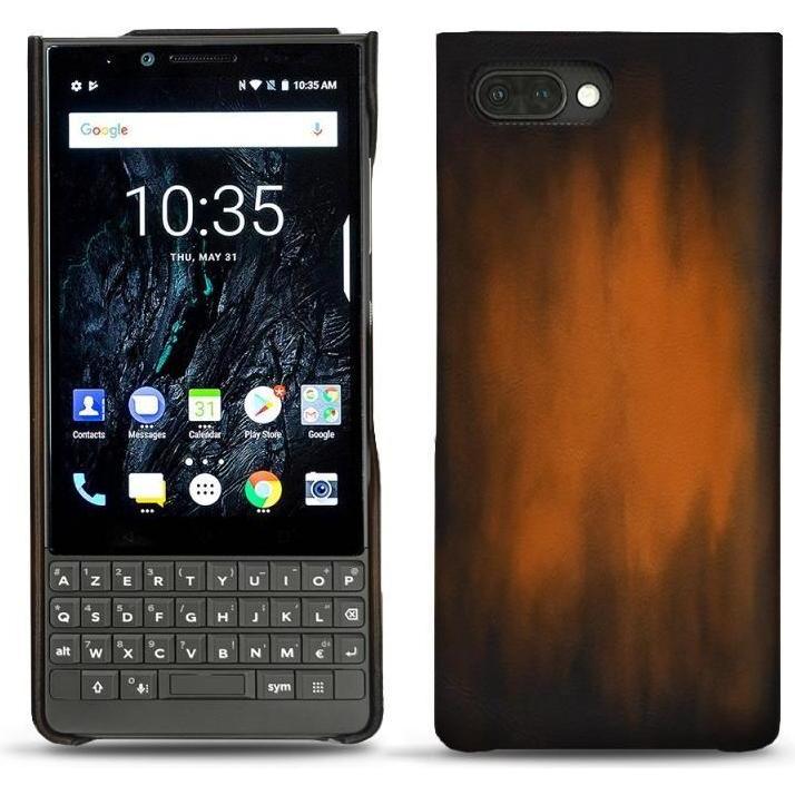 Thumbnail - Noreve Lederschutzhülle (Blackberry KEY2), Smartphone Hülle, Braun