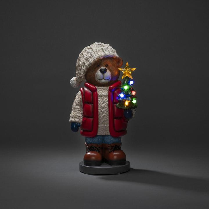 Actual product image Konstsmide LED Figure Fibre Optic Teddy Bear, 8 Diodes, 18 cm, Multicoloured