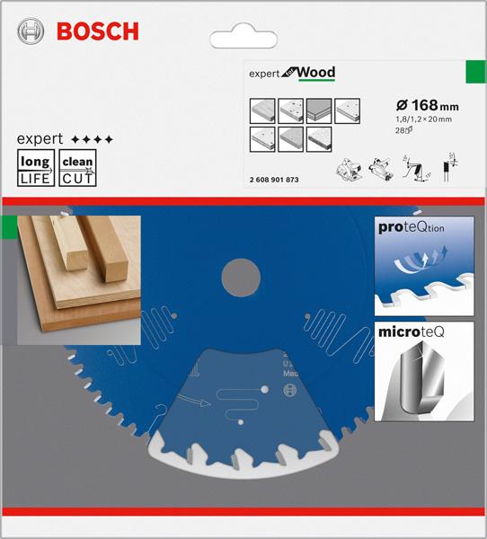Actual product image Bosch Professional Zubehör Circular saw blade Expert for Wood 168 x 20 x 1.8/1.2 mm, T28