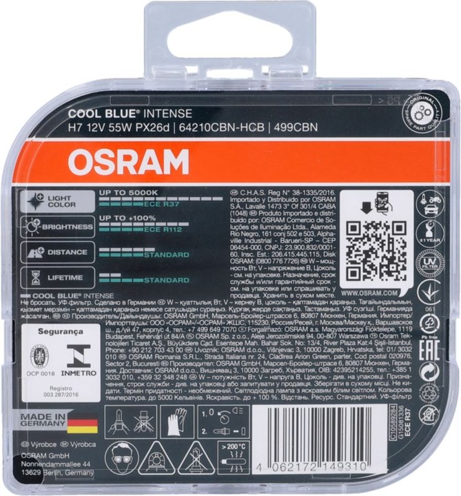 Produktbild Osram Scheinwerferlampe H7 55W 12V 64210 CBN COOL BLUE (H7)