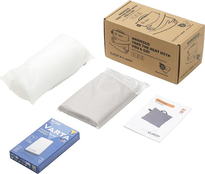 Image du produit Eurom Coussin chauffant Warmigo avec powerbank 20.000 mAh, gris (45 x 45 cm)