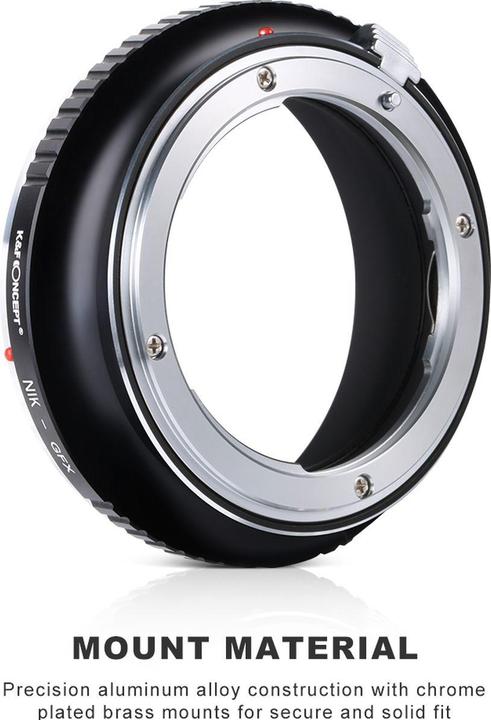 Image du produit K&F Concept Adaptateur d'objectif de haute précision, NIK-GFX
