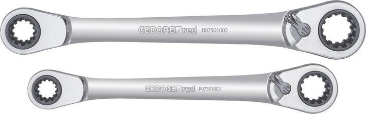 Actual product image Gedore Red red R07501002 Double ring ratchet spanner set 63 various spanner widths 2 pieces (63 mm)