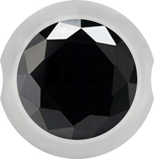 Image du produit Star Piercing Ball Closure Boule argentée avec cristal noir (sans laiton, Acier chirurgical 316L)
