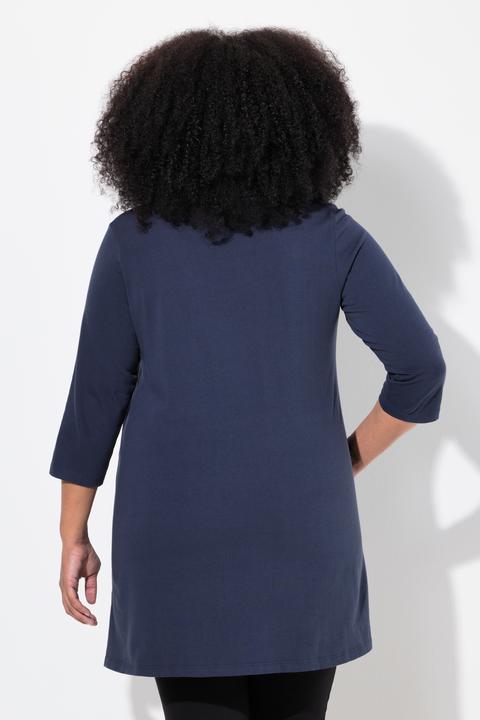 Actual product image Ulla Popken Classic A-Line 3/4 Sleeve Round Neck Knit Tunic (56)