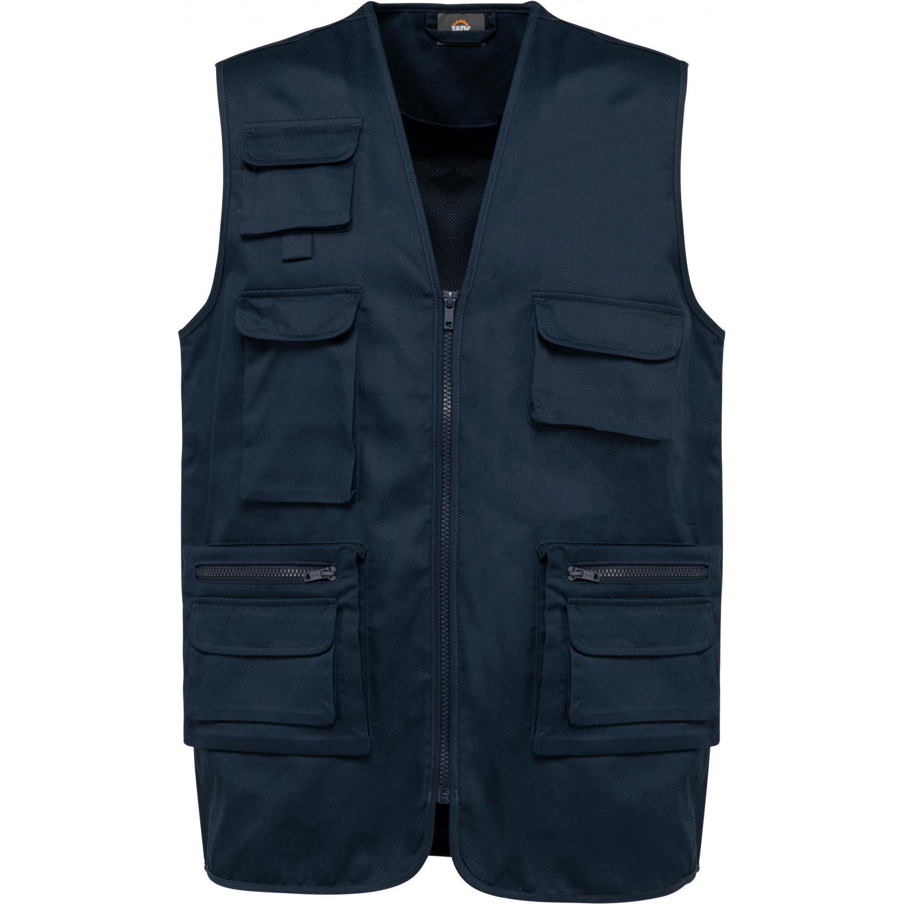 Kariban, Weste, Gefütterte Polycotton-Multitaschen-Weste, Blau, (S)
