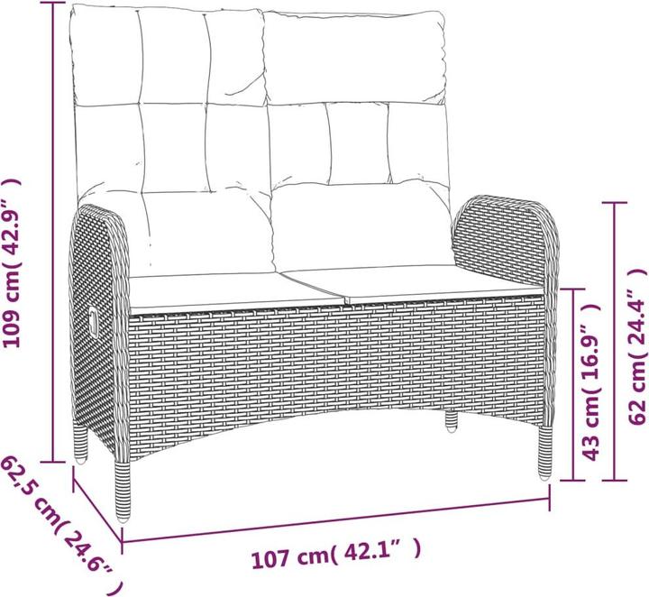 Produktbild vidaXL Garten Essgruppe (60 x 40 x 40 cm)