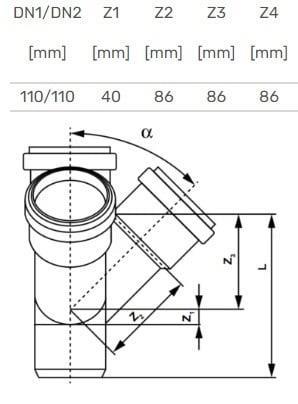 Produktbild Magnaplast Ecktraverse 67° für internes Abwasser HTED 110mm (11450)