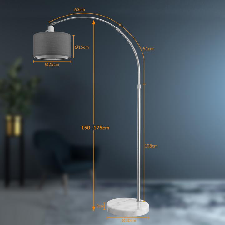 Image du produit Monzana Lampadaire en arc (E27)