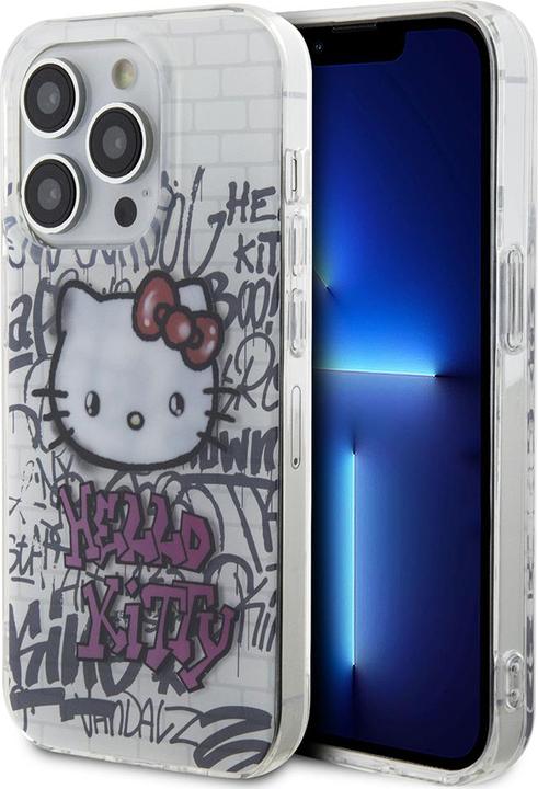 Actual product image Hello Kitty HKHCP14XHDGPHT iPhone 14 Pro Max 6.7" biały/white hardcase IML Kitty On Bricks Graffiti (Apple iPhone 14 Pro Max)
