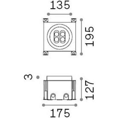 Thumbnail - Ideal lux, Gartenbeleuchtung, TAURUS LED Einbauleuchte 11W Stahlfarben IP67 warmweiss 277011 (840 lm, IP67)