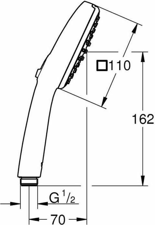 Produktbild Grohe Vitalio Comfort 110 QuickFix Handbrause, intelligente Strahlumstellung, wassersparend, 2 Strahlarten (2 Strahlarten, 7 l/min)