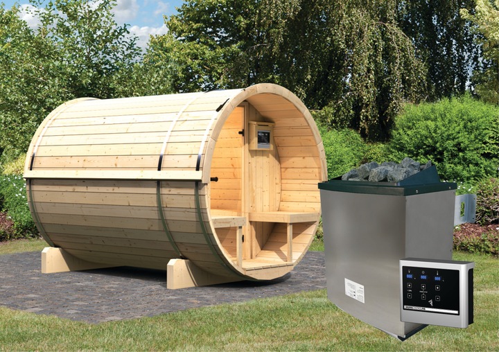 Actual product image Karibu Barrel sauna 2 (9 KW external control)