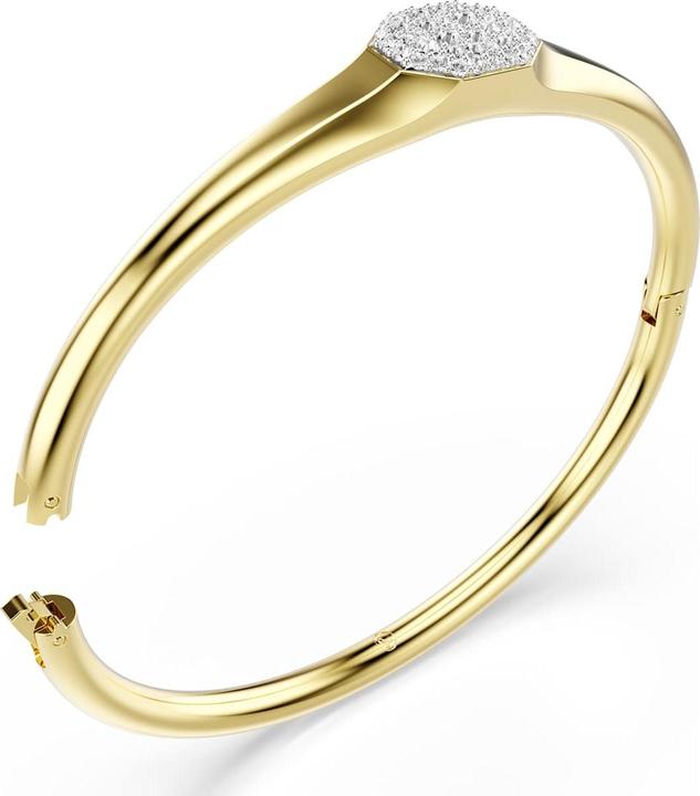 Actual product image Swarovski Dextera Armreif Rundschliff Weiss Goldlegierungsschicht (16 cm, Swarovski Metal)