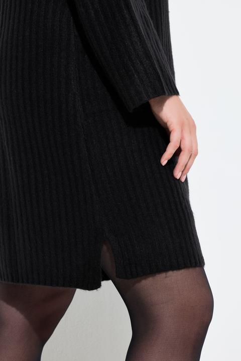 Actual product image Ulla Popken Ribbed Knit Long Sleeve Troyer Collar Dress (42, 44)