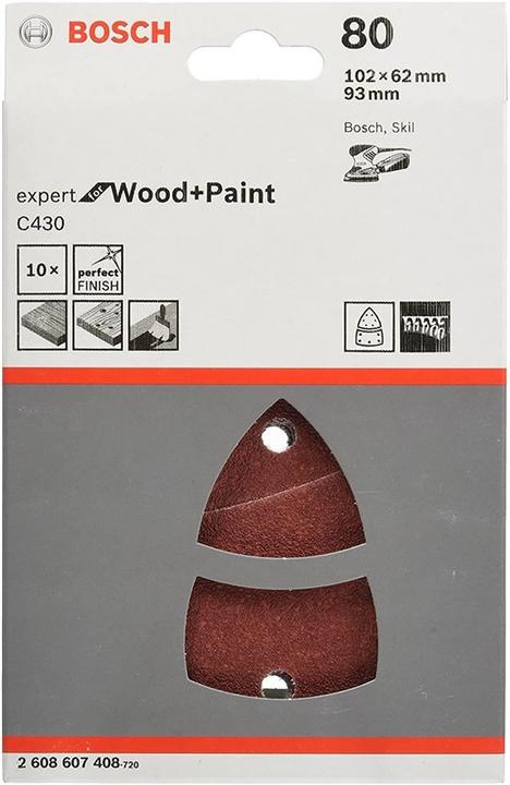 Produktbild Bosch Professional Zubehör Schleifblatt C430, 10-teilig, 102 x 62, 93 mm, 80, 11 Löcher (80)