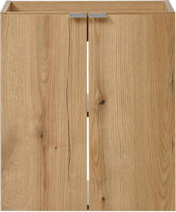 Actual product image En.Casa Waschtischunterschrank Skelbolu 50x60x40cm Eicheoptik/Schwarz