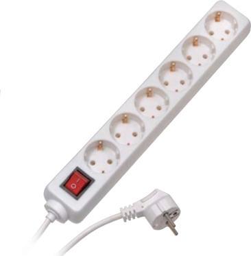 Produktbild Vivanco ES6 W15 6-fach Steckdosenleiste mit Schalter (1,40m Zuleitung) weiss (6x, CEE 7/3, 1.40 m)