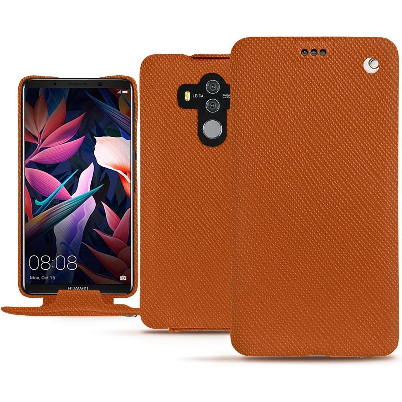 Noreve Lederschutzhülle vertikal (Huawei Mate 10 Pro), Smartphone Hülle, Orange