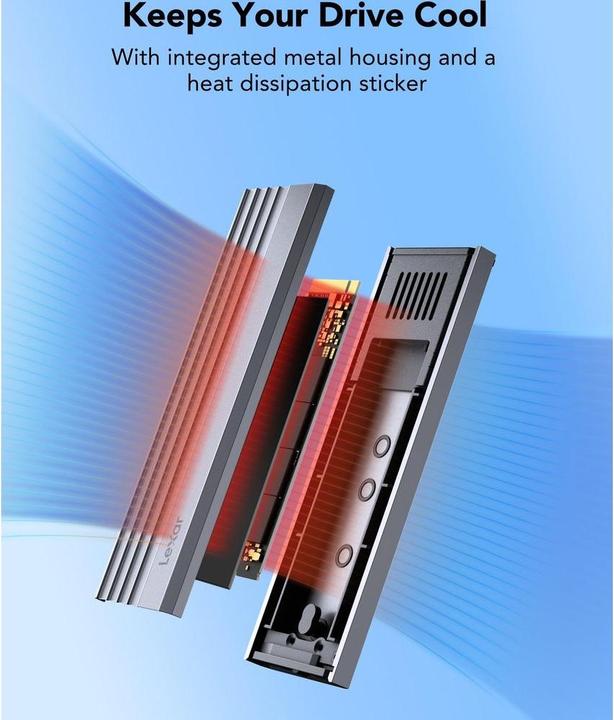 Produktbild Lexar Boitier externe USB 3.2 E300 - NVMe M.2 Type 2280 (Argent)