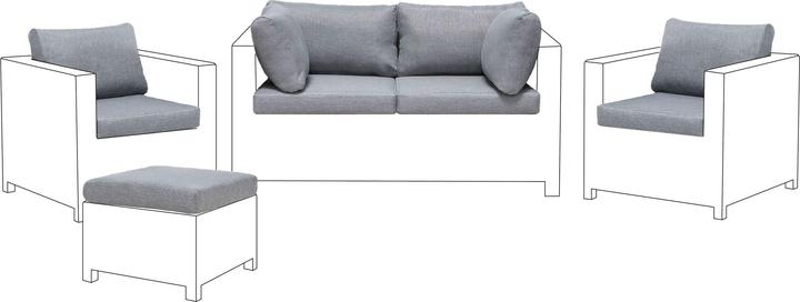 Produktbild Beliani Set Kissenbezüge für Lounge Set MILANO grau (50 x 50 cm)