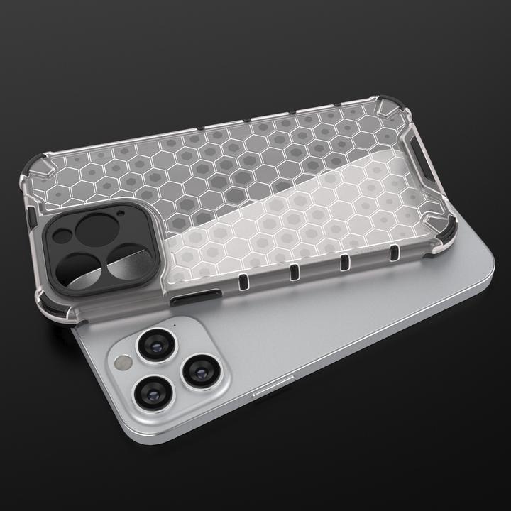 Actual product image Hurtel Honeycomb case for iPhone 14 Pro Max armored hybrid cover black (Apple iPhone 14 Pro Max)