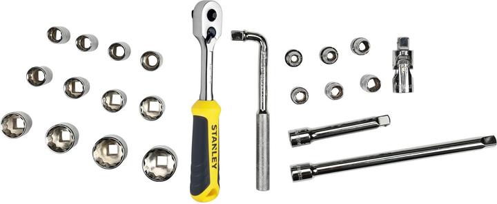 Actual product image Stanley Transmodule system, module (1/2 inch socket spanner 12-edge accessory set, with reversible ratchet
