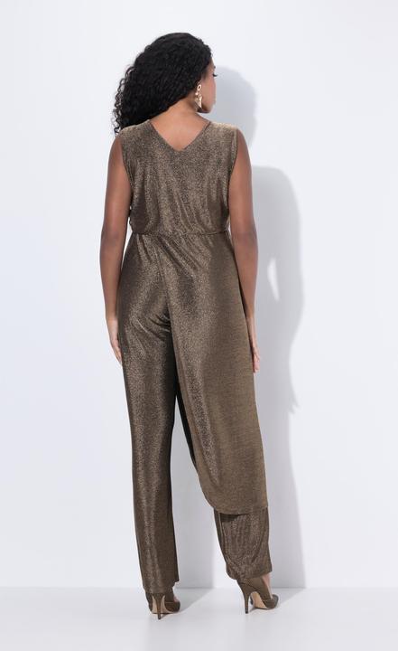 Image du produit Ulla Popken Combinaison sans manches scintillante, décolleté en V et jambe large (60)