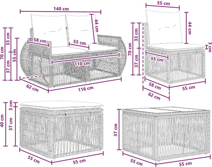 Actual product image vidaXL Garten-Sofa