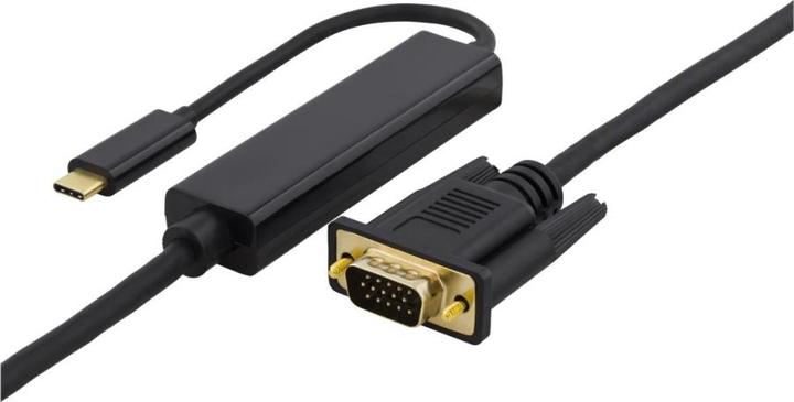 Deltaco USBC-1089-K video cable adapter USB Type-C VGA (D-Sub) Black (VGA)