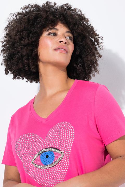 Image du produit Angel of Style T-Shirt, Herz-Auge mit Ziersteinchen, Halbarm (44)