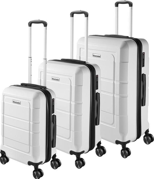 Actual product image tectake Hardshell Suitcase Set Brice - L, M & S sizes, made from ABS plastic, 360° swivel wheels, expandable (111 l)