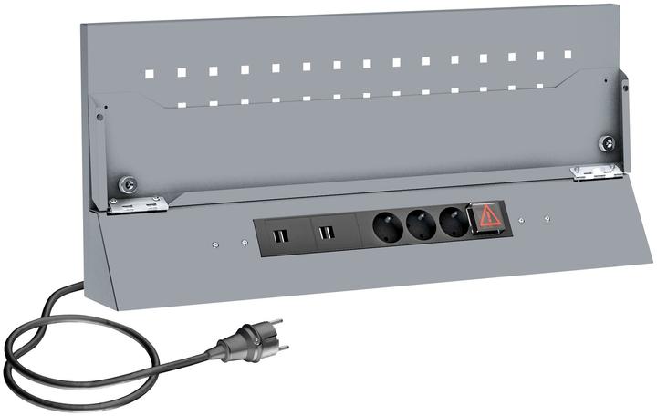 Actual product image Vigor Perforated tool panel plate with power supply 676 mm ∙ V6000-05SP