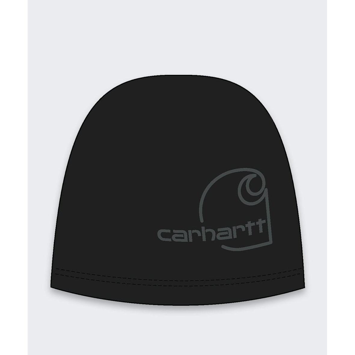 Carhartt, Berretto, Schwarze Fleecekappe mit Prägung, Nero