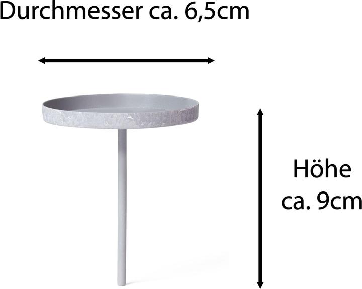 Produktbild Novaliv 4x Kerzenpick Flach 6,5 cm GRAU
