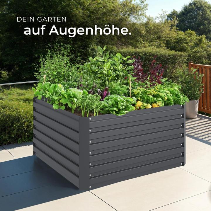 Produktbild tectake Hochbeet Blomma, 540l, verzinkt, 100x100x56cm