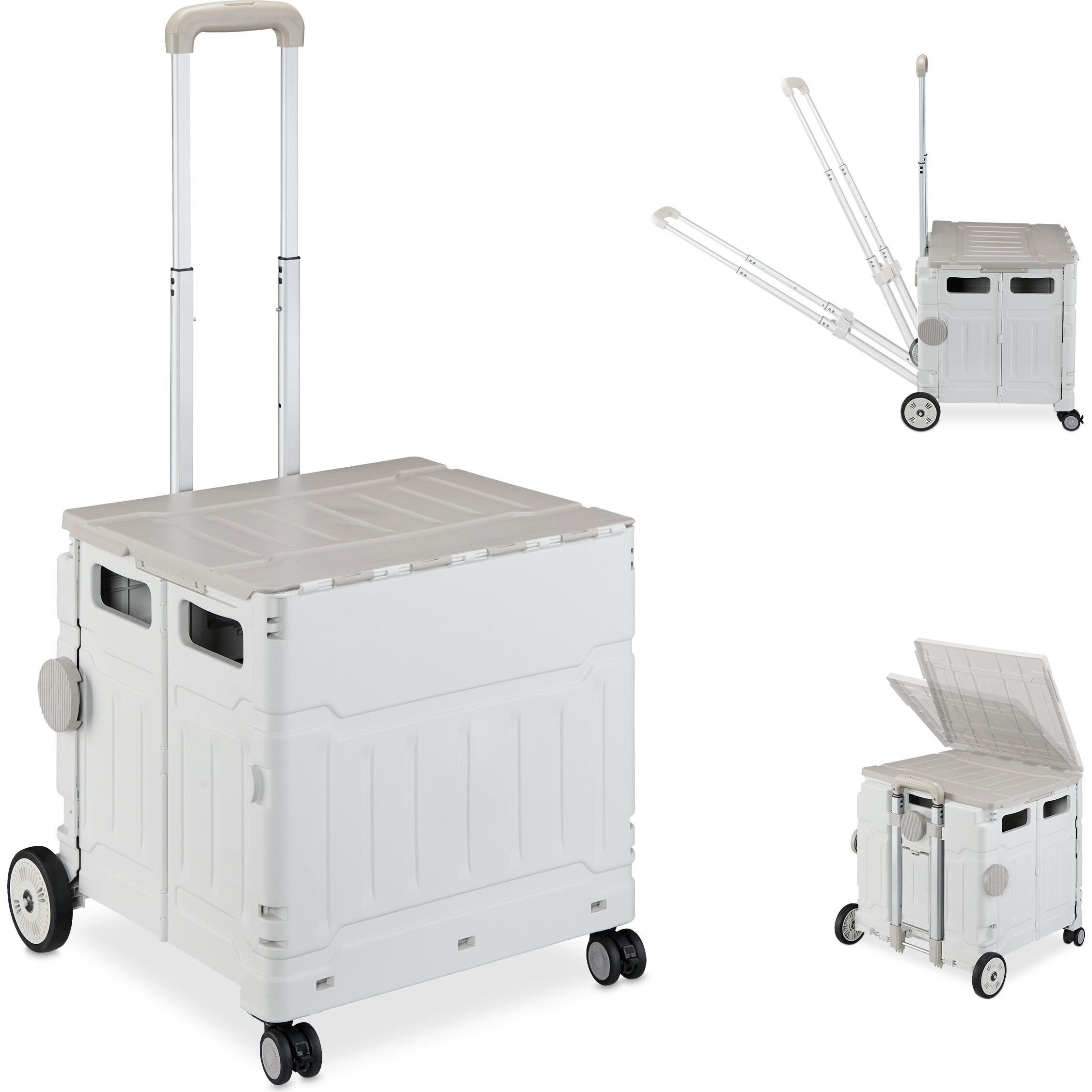 Relaxdays, Borsa + Trolley da spesa, Einkaufstrolley, Grigio