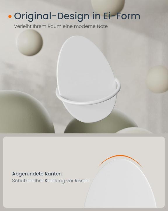 Image du produit Songmics Garderobenhaken Kleiderhaken 4er Set Weiss