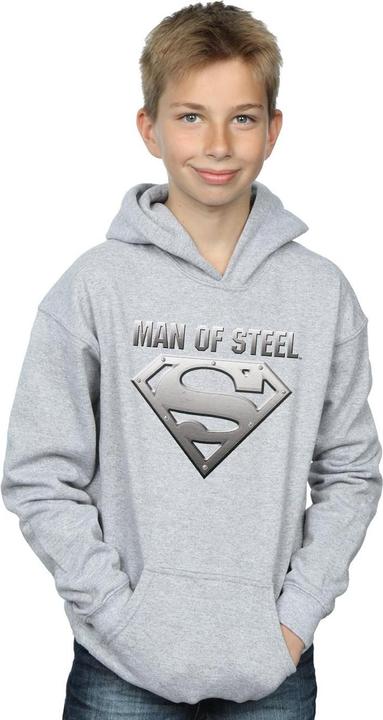 Actual product image Boys Superman Man Of Steel Shield Hoodie (140, 146)