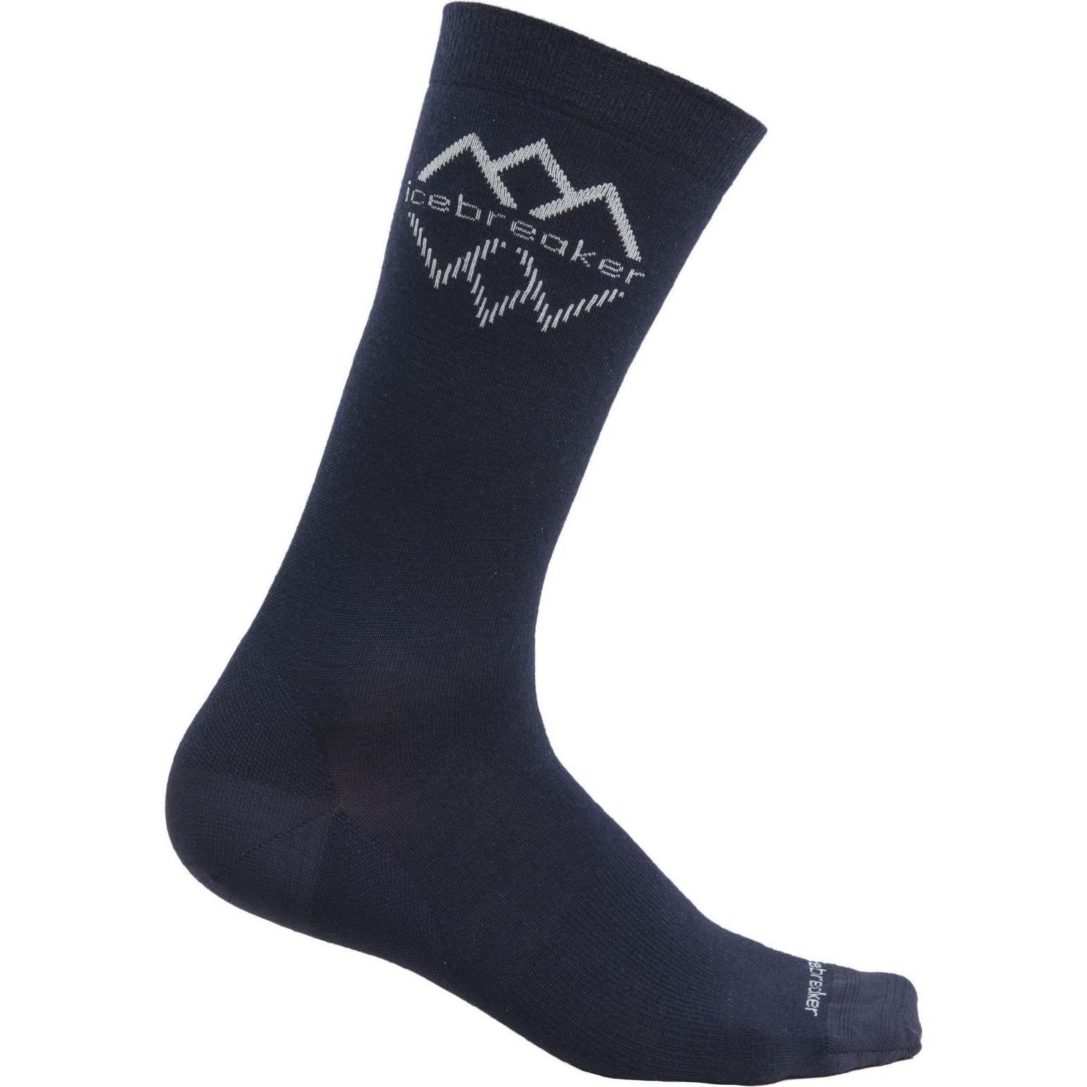 Thumbnail - Icebreaker, Herren, Sportsocken, Merino Lifestyle Fine Gauge Crew IB Logo (39 - 44), Blau