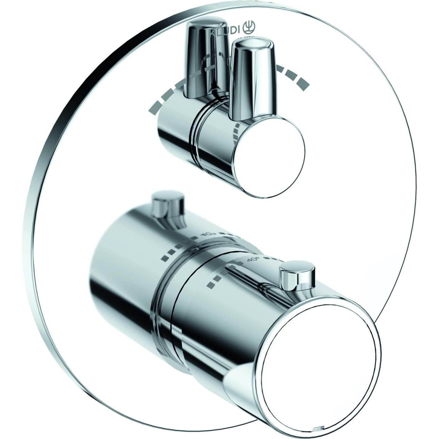 Kludi, Rubinetteria per bagno, ZENTA SL Mitigeur thermostatique encastré pour bain et douche, pour 2 consommateurs, avec inverseur