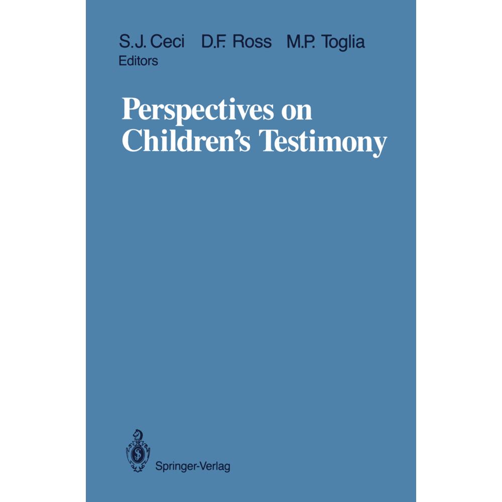 Perspectives on Children's Testimony, Sachbücher von David Frederick Ross, Michael P. Toglia, Stephen J. Ceci