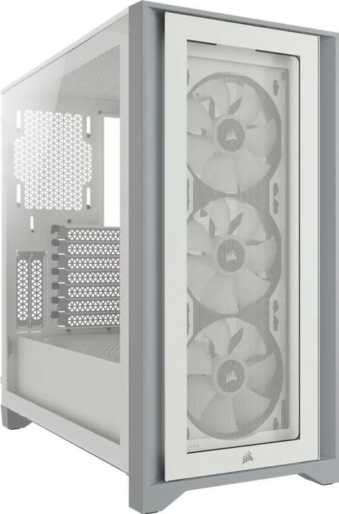 Actual product image Corsair iCUE 4000X RGB Mid-Tower White tempered glass case (ATX, mATX, Mini-ITX, E-ATX)