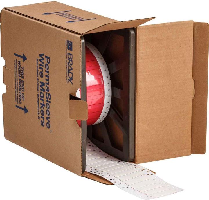 Actual product image Brady HX-250-2-WT-2, B-7642, Heatex heat-shrink tubing 2:1, white, 24.99 x 11.3mm, for cable diame