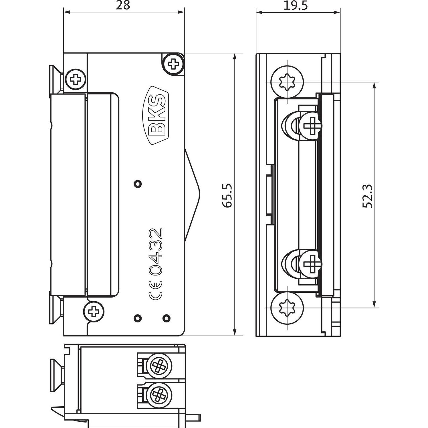 BKS, Türöffner + Türschliesser, Türöffner 9252 METÖ ohne Fallenführung 9-24 Volt ohne Rückmeldung, universal