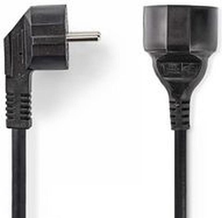 Produktbild Nedis Stromkabel | Schutzkontaktstecker | Schutzkontaktsbuchse | abgewinkelt | gerade | Vernickelt | (3 m, CEE 7/3)