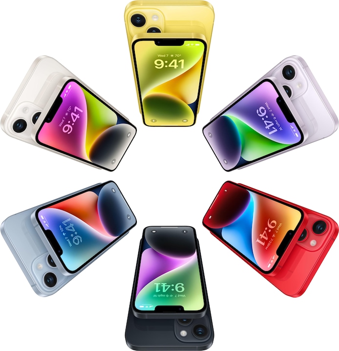 Produktbild Apple iPhone 14 Plus (128 GB, Yellow, 6.70", SIM + eSIM, 12 Mpx, 5G)
